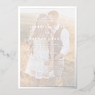 Invitation En Aluminium Mariage Silver Photo Moderne