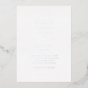 Invitation En Aluminium Mariage simple à huile d'argent