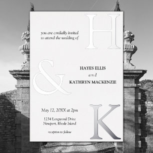Invitation En Aluminium Mariage Simple Esthétique Classique Minimaliste de