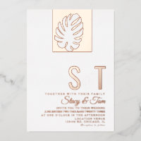 Mariage simple feuille Monstera Pressé