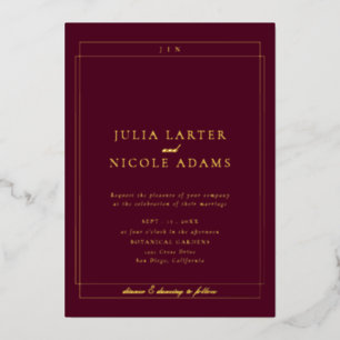 Invitation En Aluminium Mariage simple minimaliste ivoire classique de Bou