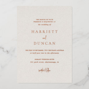 Invitation En Aluminium Mariage sobre et élégant, beige et neutre