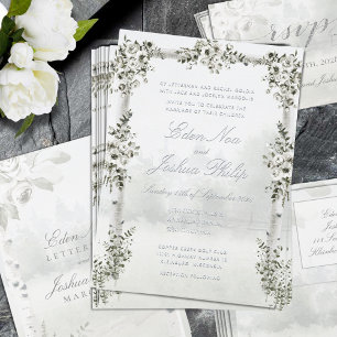 Invitation En Aluminium Mariage sous la Chuppah de la Forêt de Bouleaux