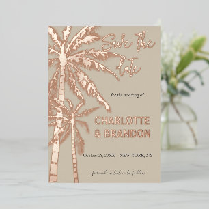 Invitation En Aluminium Mariage sur la plage aux Palmiers d'Argent