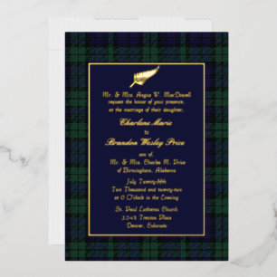 Invitation En Aluminium Mariage Tartan noir