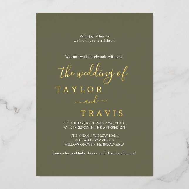 Invitation En Aluminium Mariage Terracotta Chic Moderne  (Recto)
