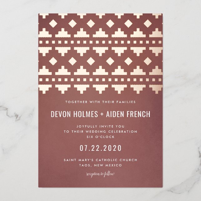 Invitation En Aluminium Mariage Terre Cuite Sud-Ouest Éclat (Recto)