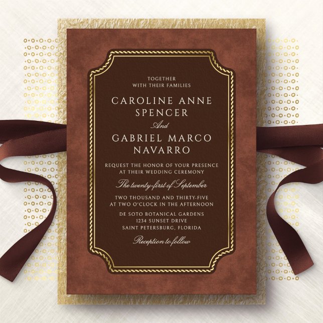 Invitation En Aluminium Mariage traditionnel dans le désert occidental (Créateur téléchargé)