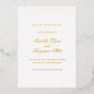 Invitation En Aluminium Mariage traditionnel élégant Enregistrer la date