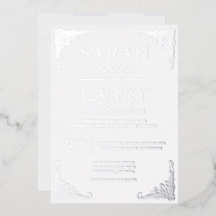 Invitation En Aluminium Mariage Traditionnel Hawaïen Élégant Argent