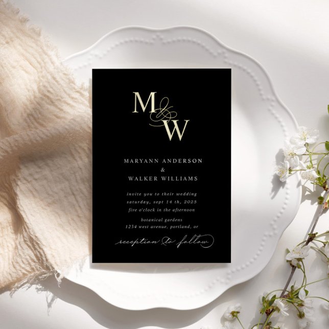 Invitation En Aluminium Mariage Typographie Luxueuse (Créateur téléchargé)