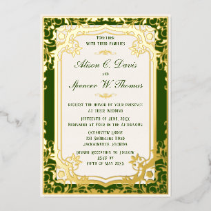 Invitation En Aluminium Mariage vert Elegrant