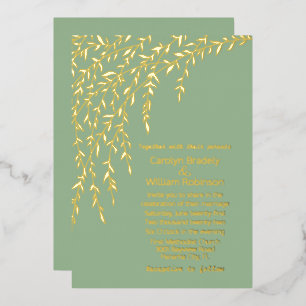 Invitation En Aluminium Mariage Vert Sage clair Gold Wilds