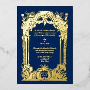 Invitation En Aluminium Mariage Vintage Français Baroque Rococo