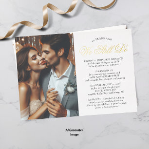 Invitation En Aluminium Mariage Vow Renouvellement Anniversaire Fête Photo