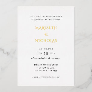 Invitation En Aluminium Maribeth Elegant Mariage moderne