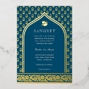 Invitation En Aluminium Marigold Flower Indian Floral Sangeet Gold