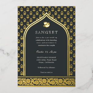 Invitation En Aluminium Marigold Flower Indian Floral Sangeet Gold