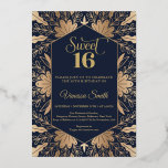 Invitation En Aluminium Marine branchée et véritable feuille d'or feuille<br><div class="desc">Une marine branchée et de vraies invitations au sweet sixteen en feuille d’or Quand il s’agit de votre jour de mariage, il n’y a rien de mal à apporter un peu de bling. Vous pouvez commencer par cela en donnant le ton avec votre suite d'invitation. Une excellente façon d'ajouter un...</div>