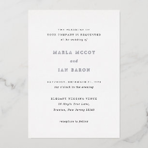 Invitation En Aluminium Marla Classic Mariage