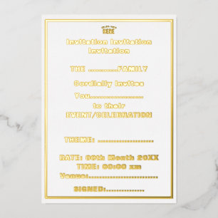 INVITATION EN ALUMINIUM MARQUE BLANCHE MODERNE ET PERSONNALISABLE VÉRIFIÉE