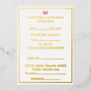 INVITATION EN ALUMINIUM MARQUE BLANCHE MODERNE ET PERSONNALISABLE VÉRIFIÉE