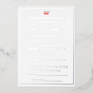 INVITATION EN ALUMINIUM MARQUE BLANCHE MODERNE ET PERSONNALISABLE VÉRIFIÉE