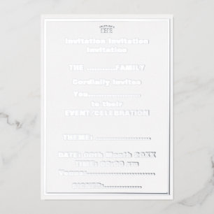 INVITATION EN ALUMINIUM MARQUE BLANCHE MODERNE ET PERSONNALISABLE VÉRIFIÉE