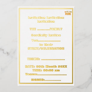 INVITATION EN ALUMINIUM MARQUE BLANCHE MODERNE ET PERSONNALISABLE VÉRIFIÉE