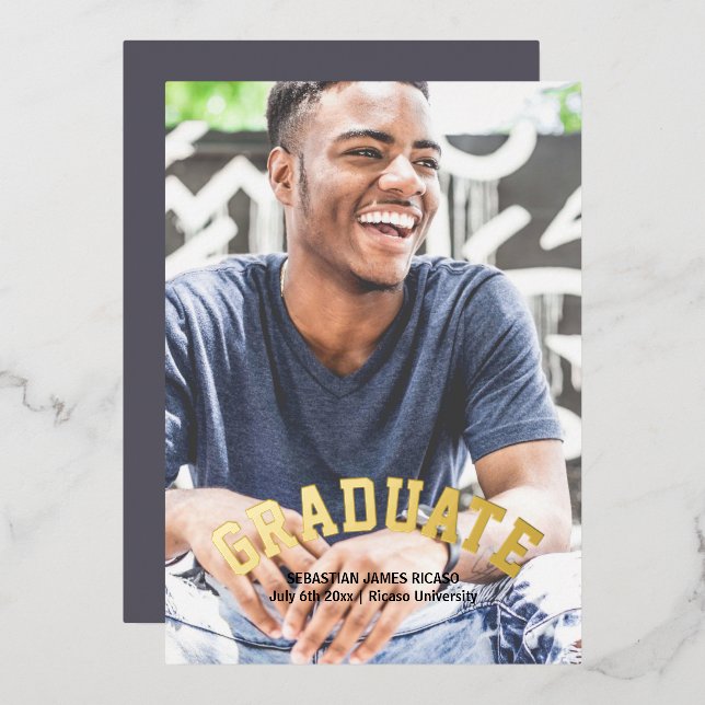 Invitation En Aluminium Masculine Moderne Personnalisée (Recto/Verso)