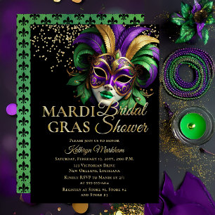 Invitation En Aluminium Masque de Bal Masqué Mardi Gras Enterrement de Vie