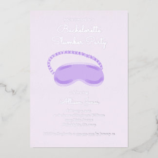 Invitation En Aluminium Masque de sommeil violet pour enterrement de vie d
