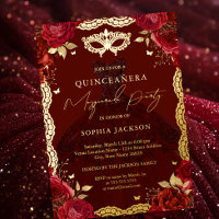 Masquerade Party Rouge or Rose Gown Quinceanera