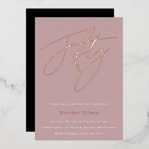 Invitation En Aluminium Mauve Dusty rose 50e anniversaire Rose de fête Gol