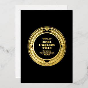 Invitation En Aluminium Médaille d'or réaliste 3D personnalisable et modif