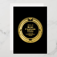 Médaille personnalisée 3D réaliste en feuille d'or