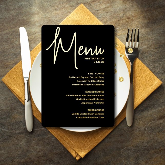 Invitation En Aluminium Menu à la touche moderne (Créateur téléchargé)
