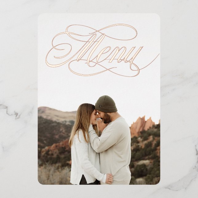 Invitation En Aluminium Menu de l'invitation en feuille d'or véritable ave (Recto)