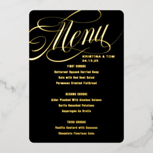Invitation En Aluminium Menu si chic réel