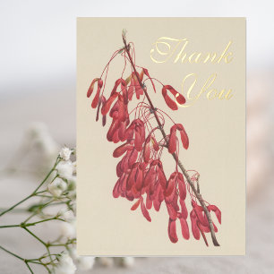 Invitation En Aluminium Merci botanique de l'érable de Caroline vintage