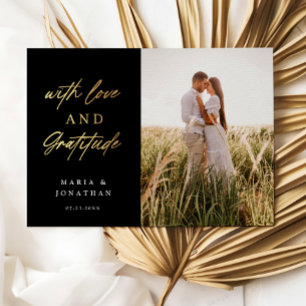 Invitation En Aluminium Merci photo Love & Gratitude Mariage