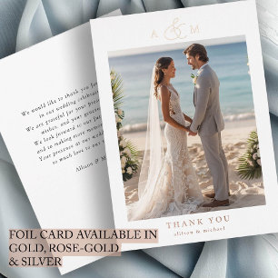 Invitation En Aluminium "Merci" Rose-or-huile, minimal, luxe,