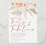 Invitation En Aluminium Merveilleux Blush Forty & Fabuleux 40e anniversair<br><div class="desc">Merveilleux Blush Forty & Fabuleux 40e anniversaire Rose Gold Foil Invitation Voir d'autres invitations dans notre magasin de niche et de niche</div>