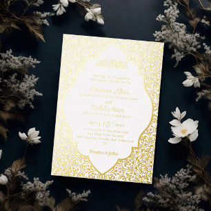 Invitation En Aluminium Mihrab d'Arche Classique Mughal Mariage Islamique