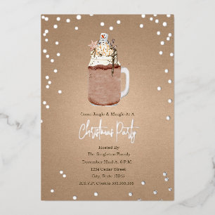 Invitation En Aluminium Milkshake au chocolat de Noël pour fête de fin d'a
