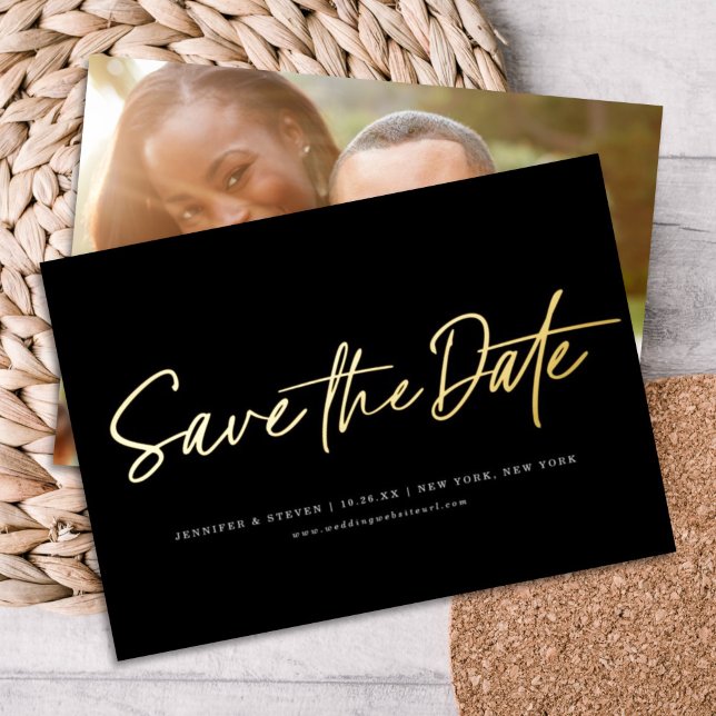 Invitation En Aluminium Mini-Chic ÉDITABLE COULEUR Photo Enregistrer la da (Créateur téléchargé)