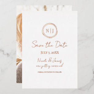 Invitation En Aluminium Minimal Rose Gold Glam moderne Enregistrer la phot
