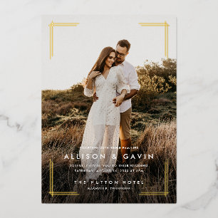 Invitation En Aluminium Minimal simple moderne type deux Mariage photo