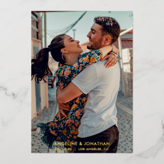 Invitation En Aluminium Minimaliste Chic Enregistrer La Date Mariage Photo