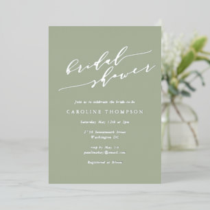 Invitation En Aluminium Minimaliste Élégant Vert Jade Fête de Mariage Arge